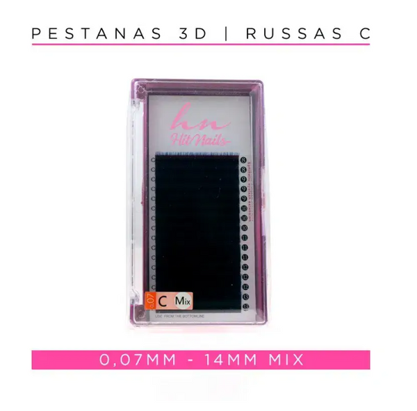 Pestanas 3D/Russas C 0,07mm Mix Black Blue