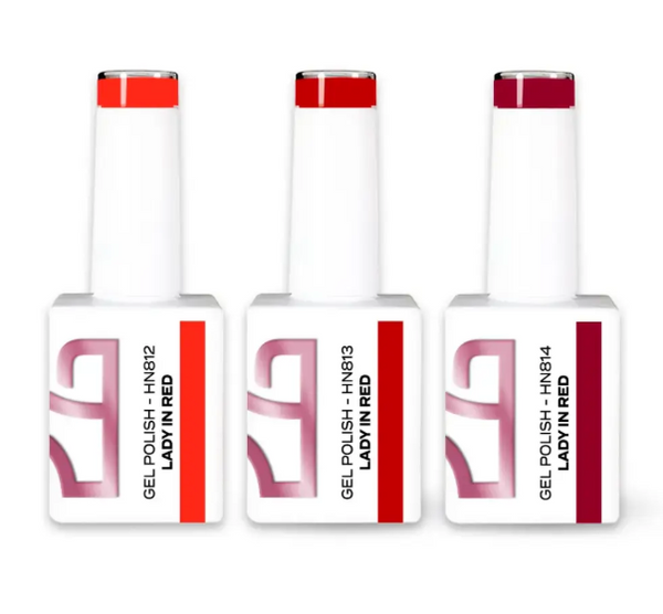 Gel Polish Lady in Red Collection - 3 Cores