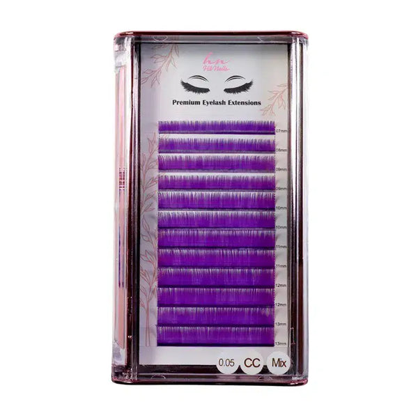 Pestanas 3D/Russas Purple CC 0,05mm Mix em Caixa 12 filas